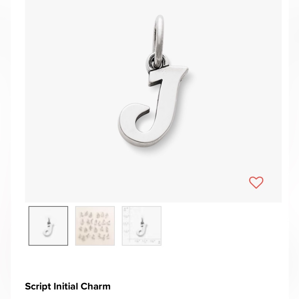 Silver Script J Initial Charm